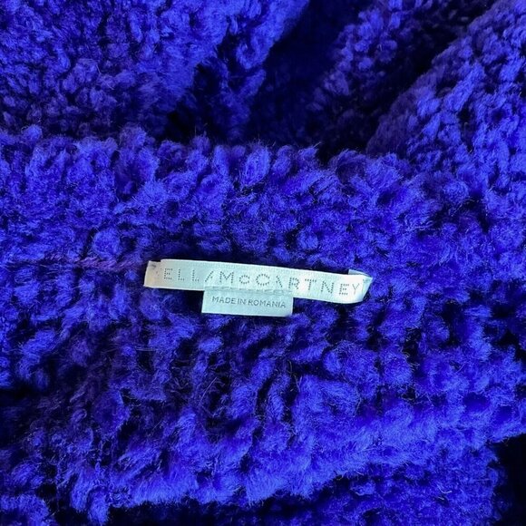 Stella McCartney Furry Textured Knit Crop Jumper EUR Size 46 XL Purple Sweater - Picture 7 of 13